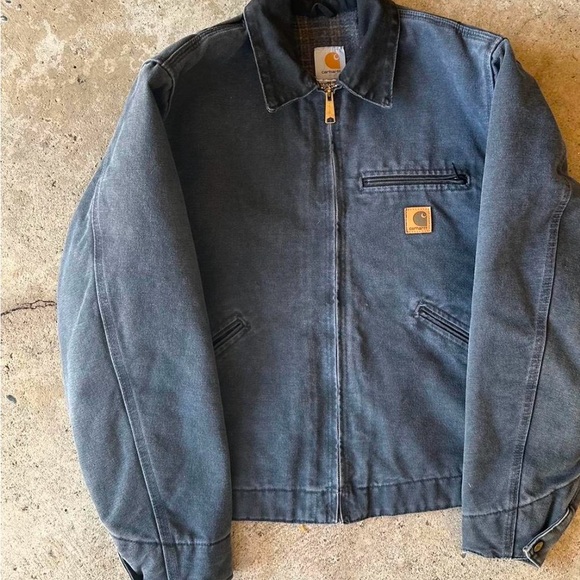 Vintage Carhartt Detroit PTL Blue Medium Jacket - Picture 2 of 8